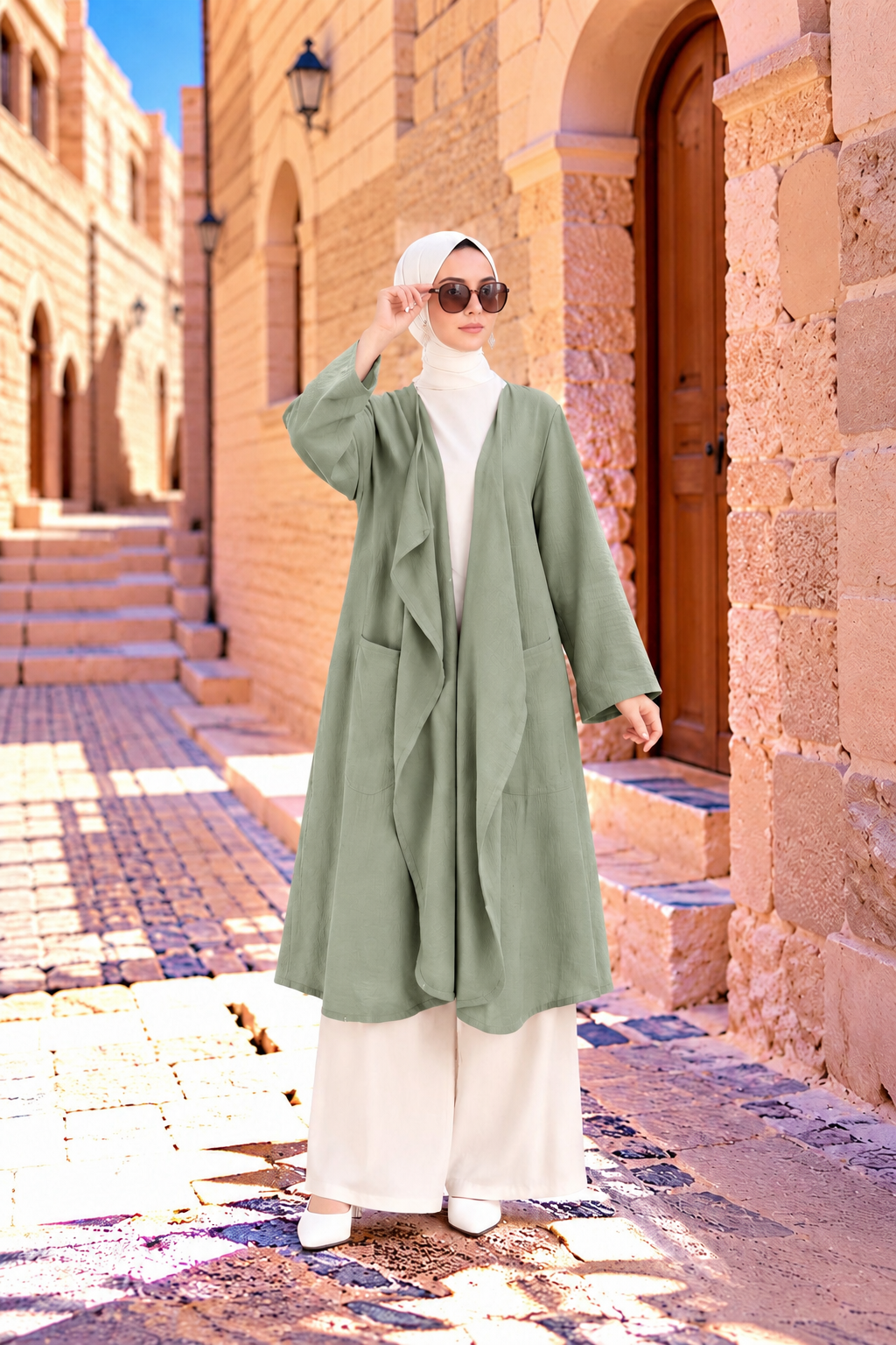 Henna Keten Kimono Lacivert