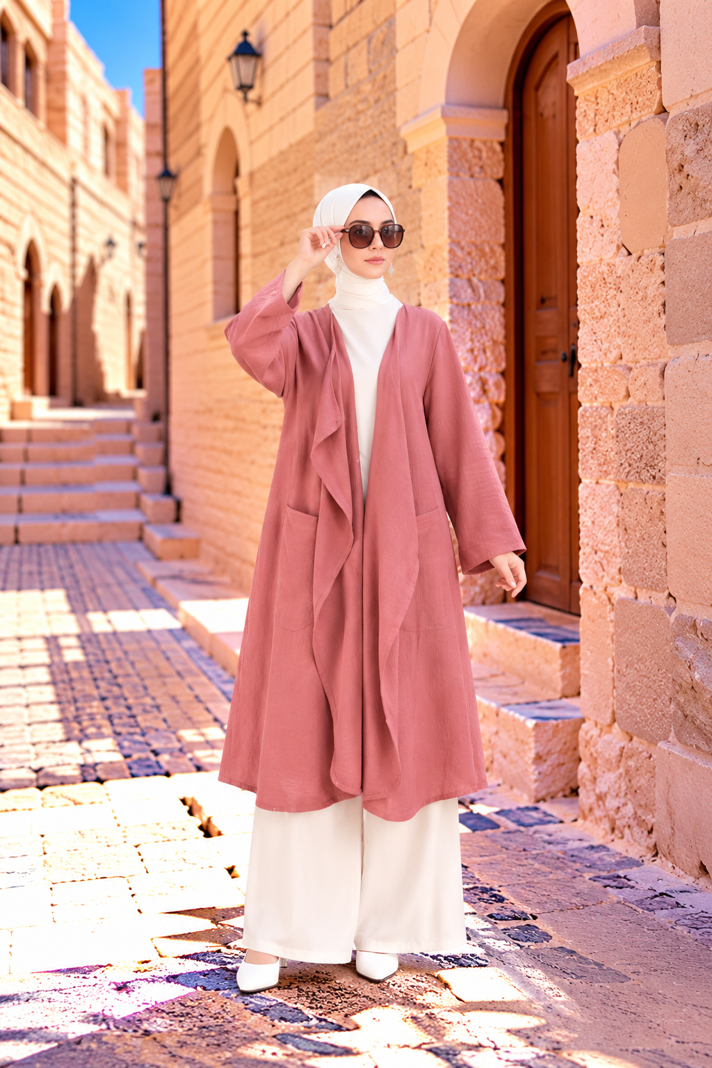 Henna Keten Kimono Pembe 