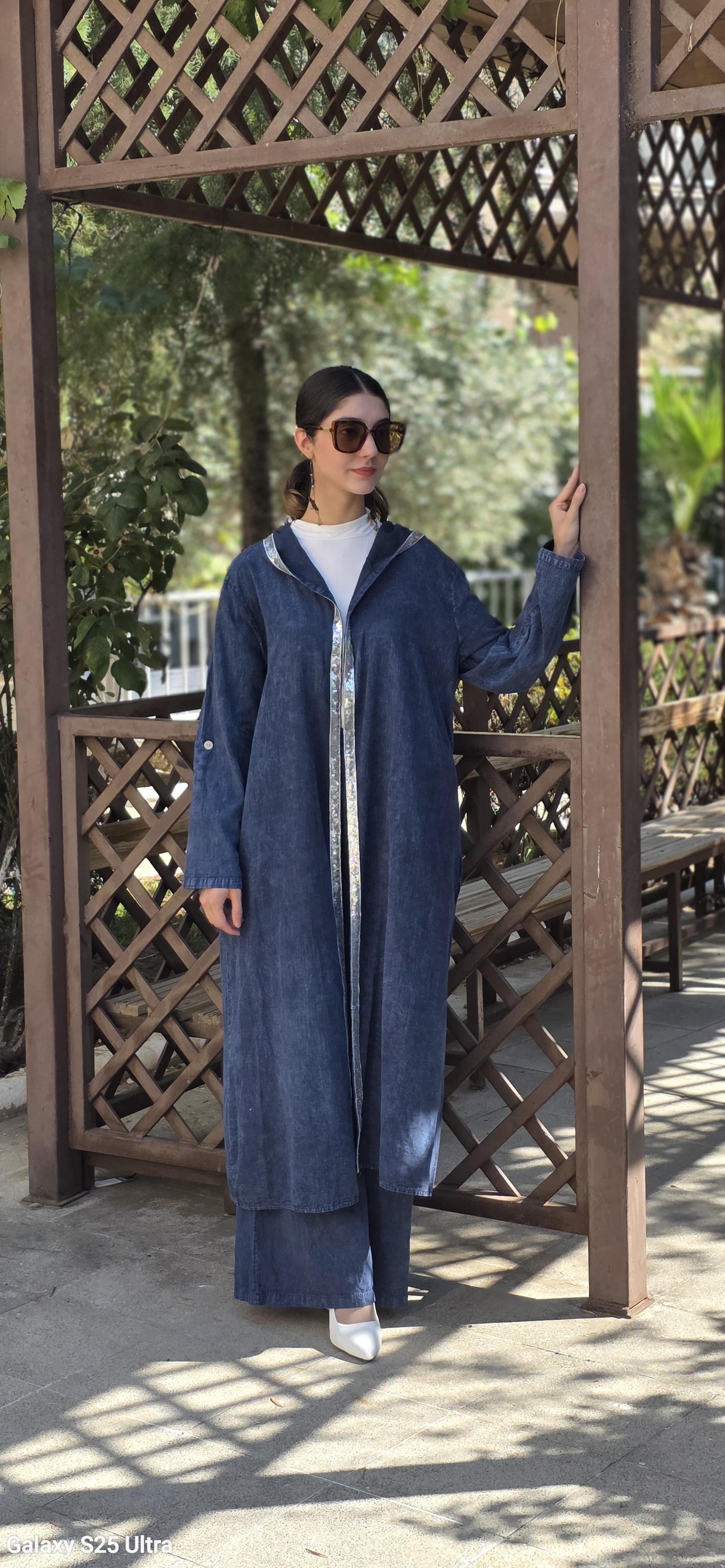keten salaş tarz hırka kimono-Lacivert