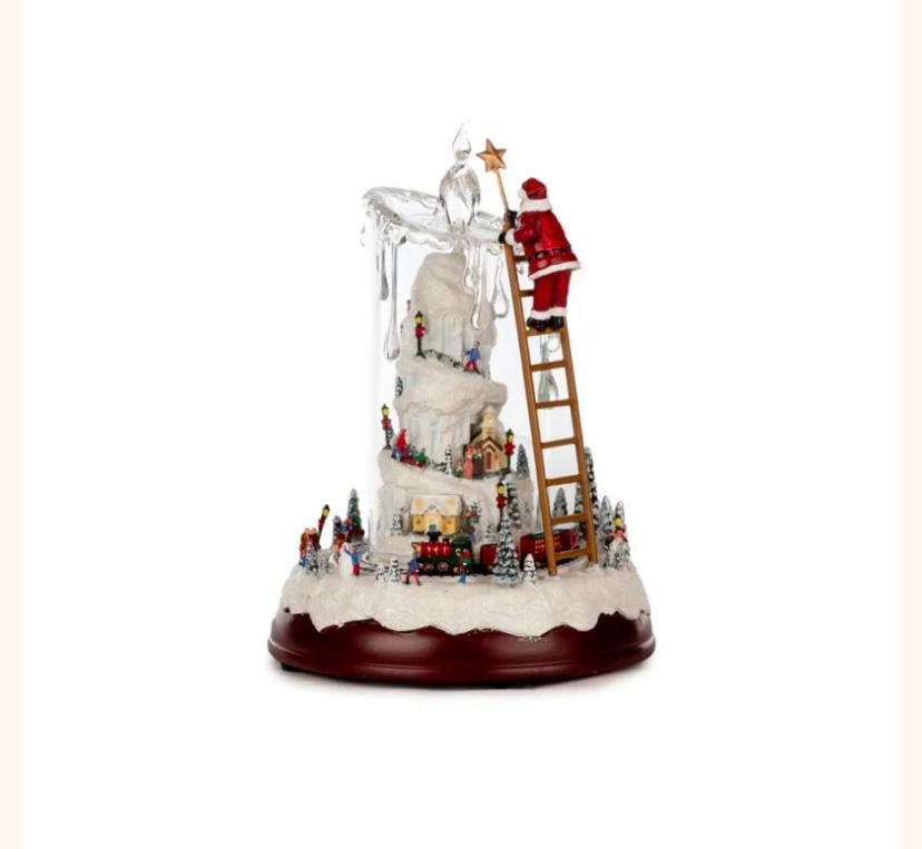 Santa With Candle Musical Animated 