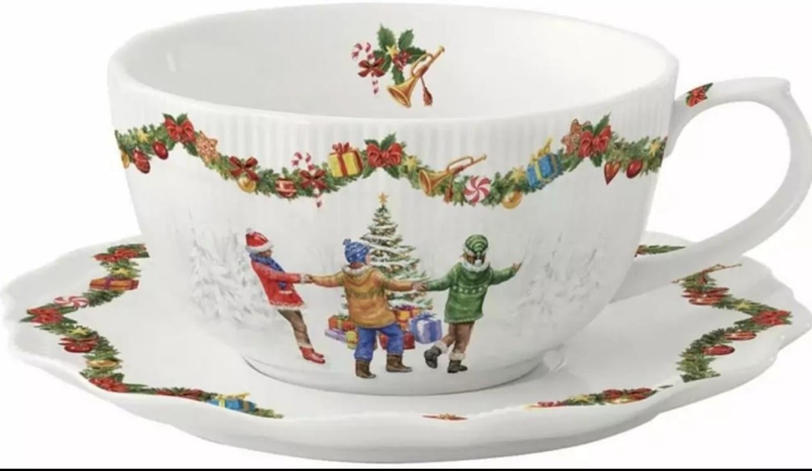 Easy Life Christmas Round Dance Porselen Fincan 300ml & Tabak Christmas Round Dance
