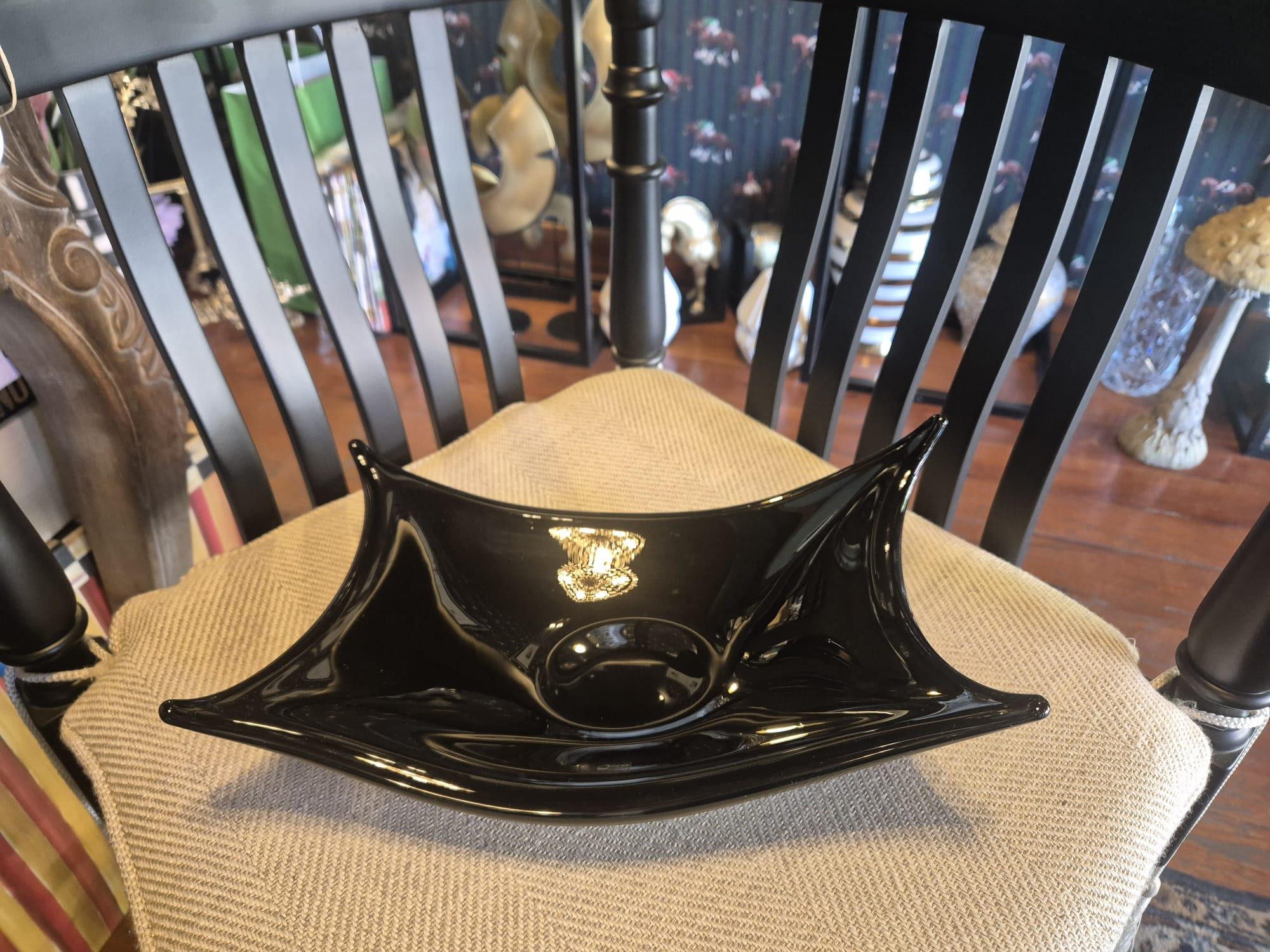 Kristal Dekoratif Siyah Tabak  30 cm