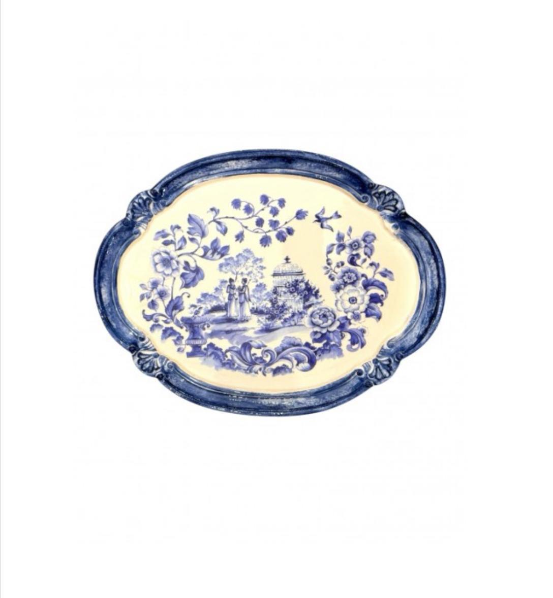 Tirinnanzi Blue Victoriana Oval Büyük