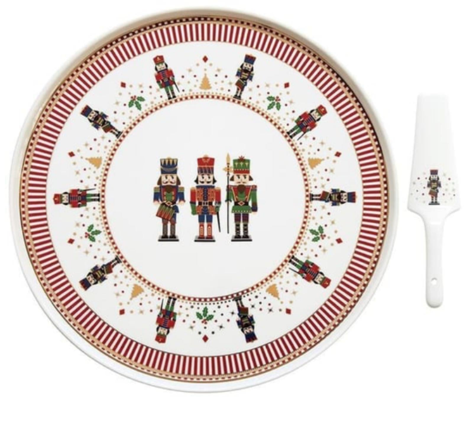 Easy Life Nutcracker Porselen Kek Servis Tabağı Ø 32 cm Dilimleyicili