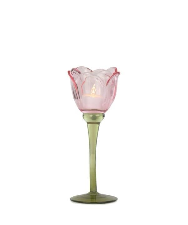 Pembe Cam Kadeh (22 CM)