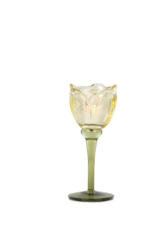 Sarı Cam Kadeh (19 CM)