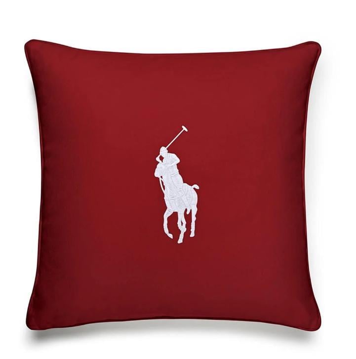 Ralph LaurenPony Red White Kare Yastık 