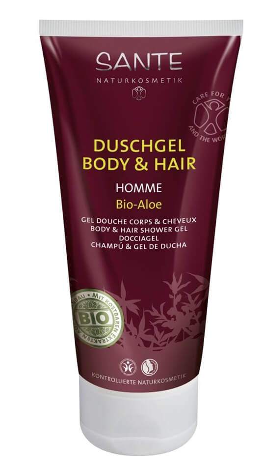 SANTE Organik Erkek Duş Jeli ve Şampuan - Organik Aloe Özlü - 200ml