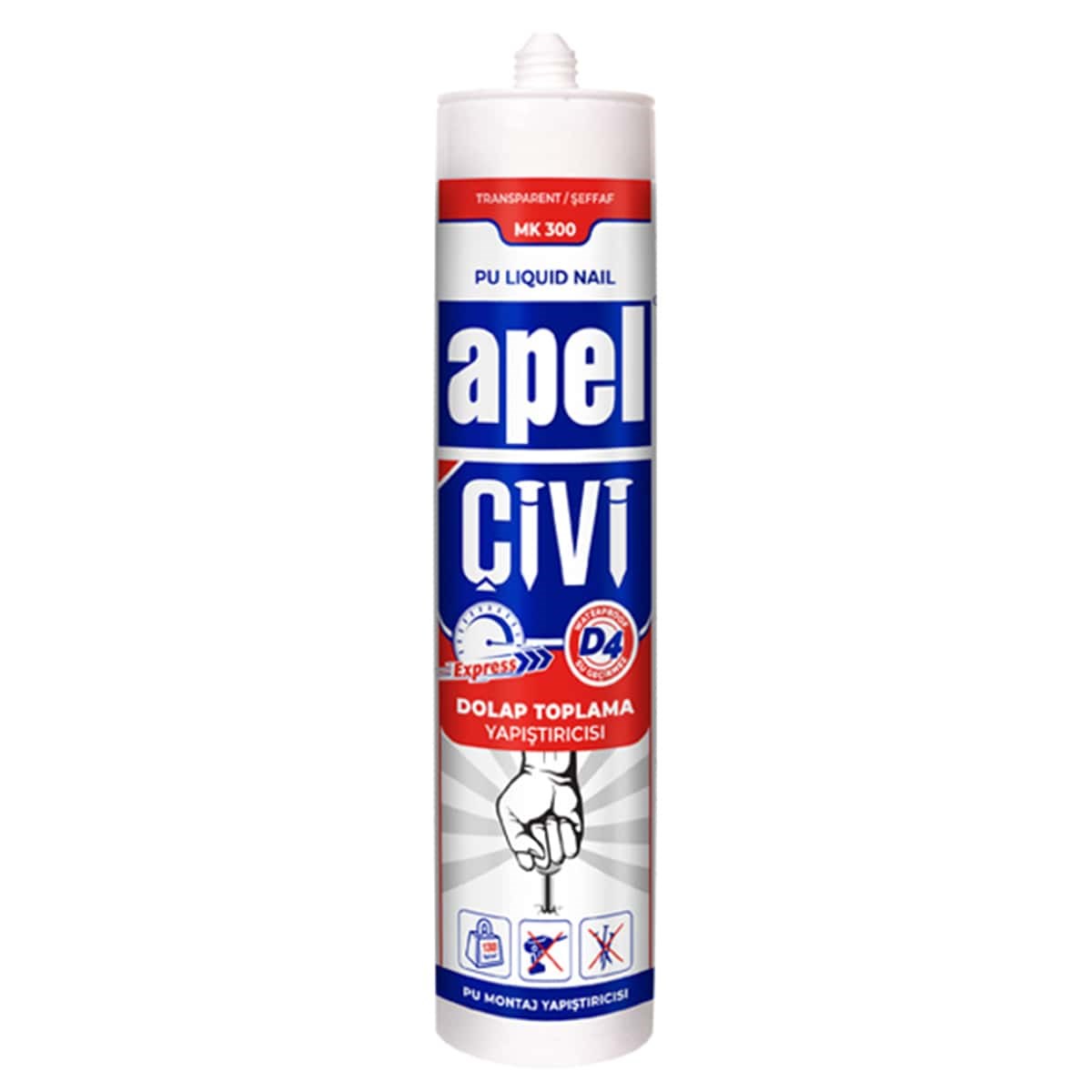 APEL MK300 SIVI ÇİVİ DOLAP TOPLAMA YAPIŞTIRICISI ŞEFFAF 390 GR