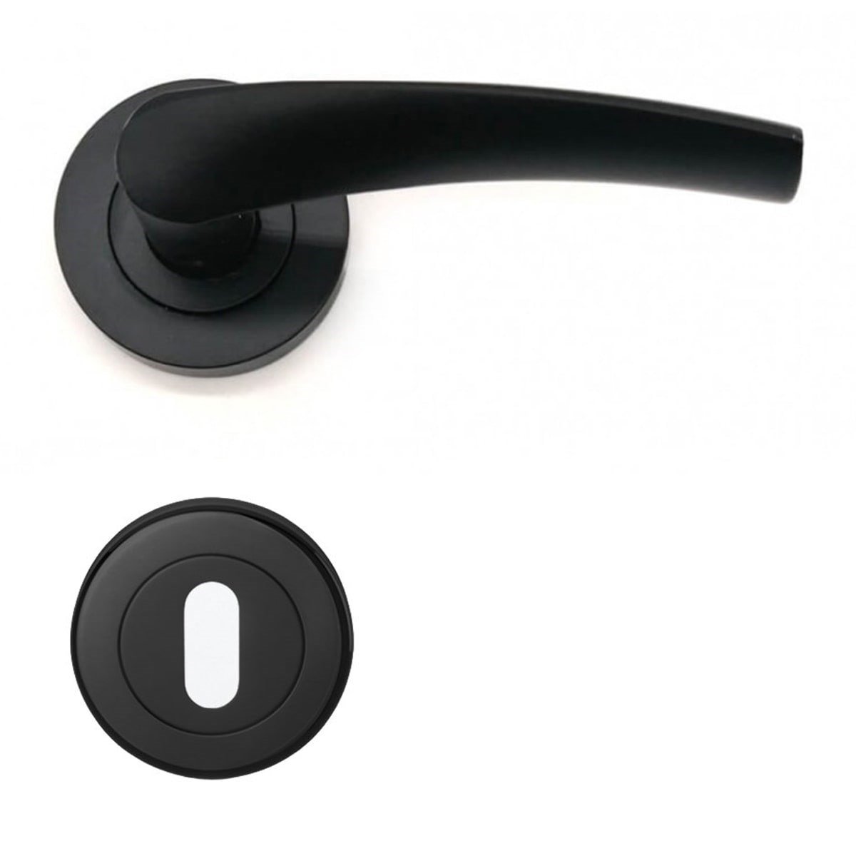 Bravo Rozetli Kapı Kolu Mat Siyah