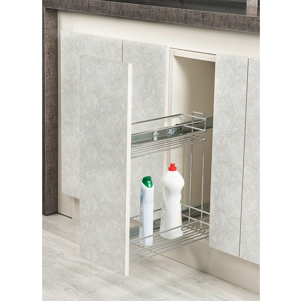 HEMAKS D:470*Y:500 MM YANDAN FRENLİ TELESKOPİK RAYLI DETERJANLIK