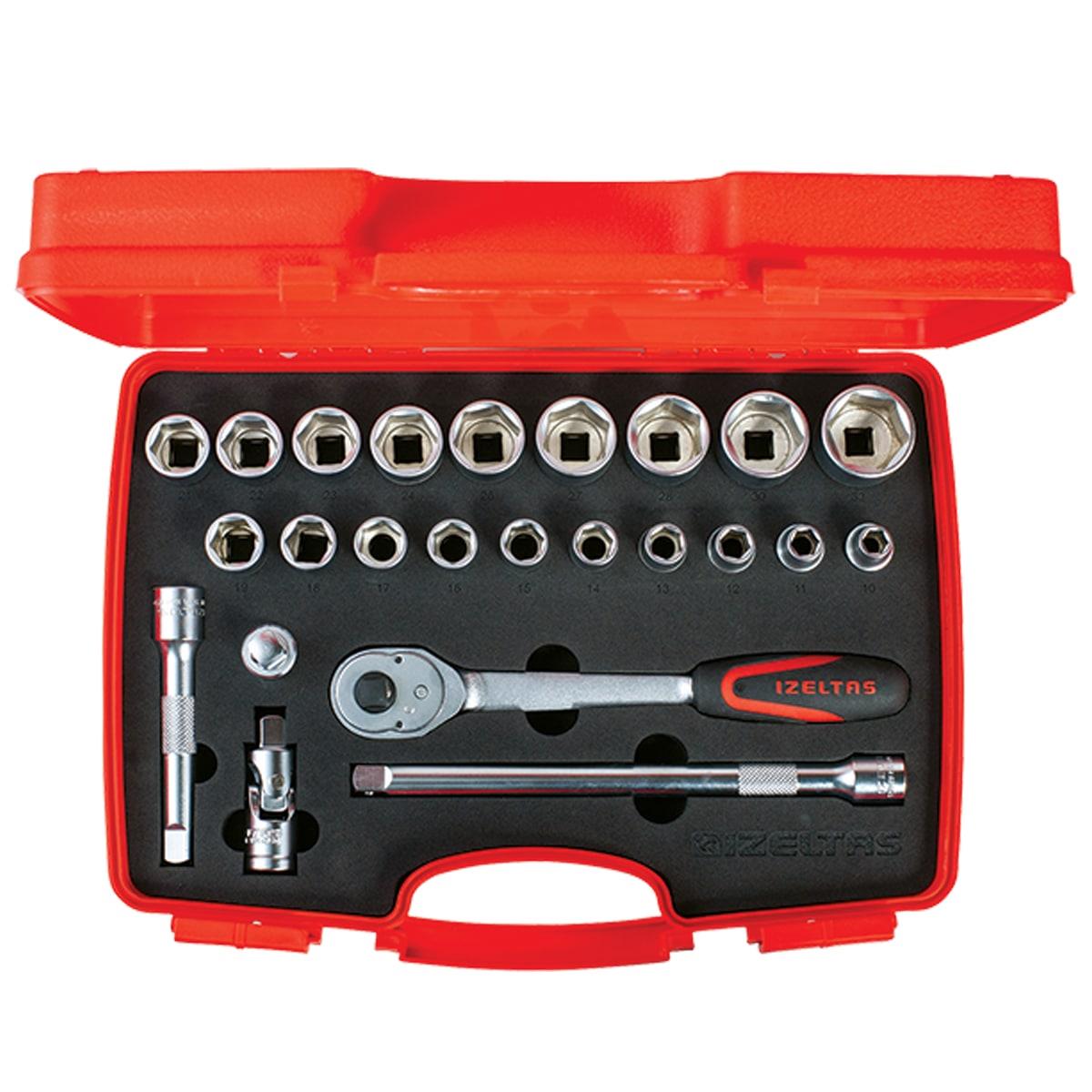 İZELTAŞ 24 Parça 1/2 Altı Köşe Lokma Anahtar Takımı