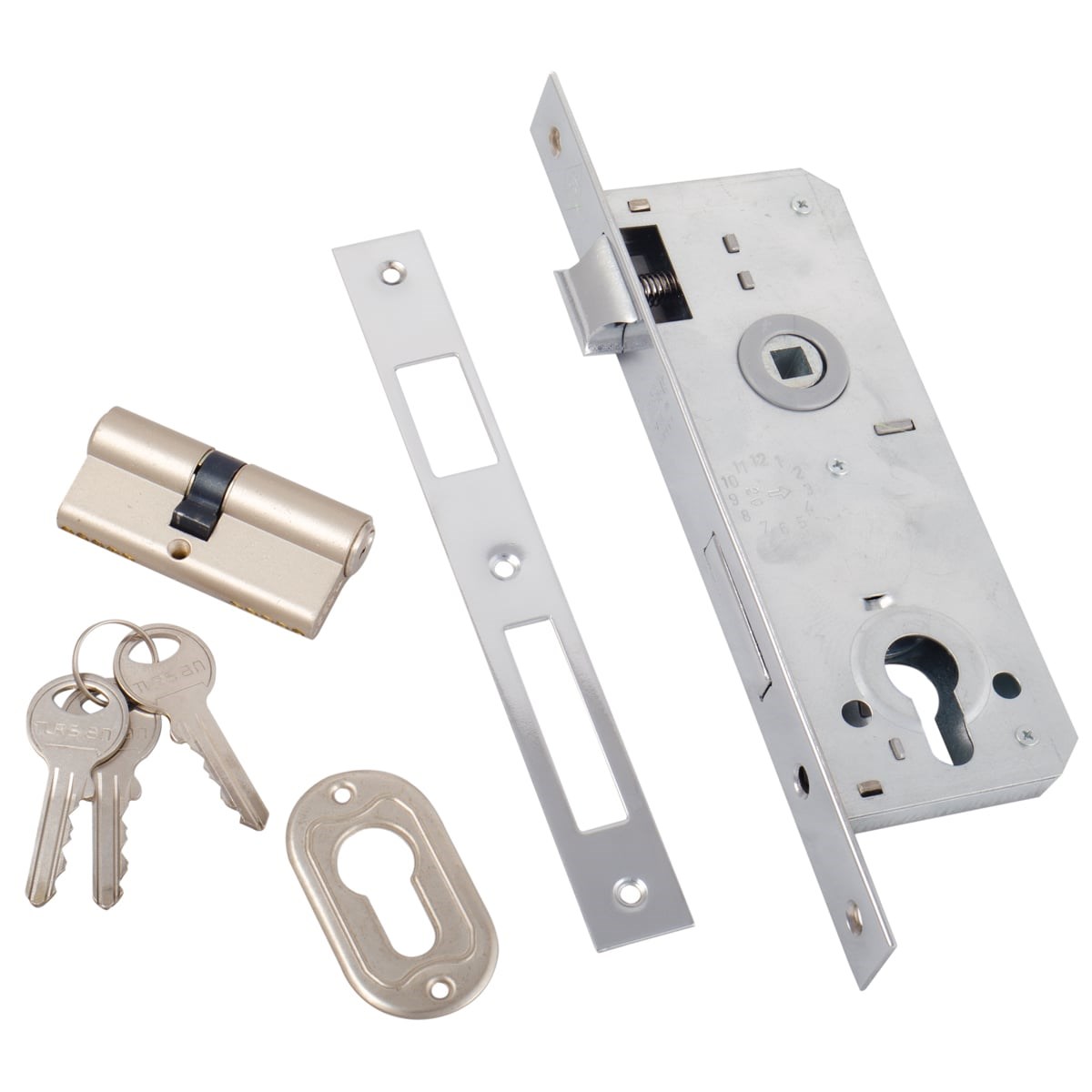 TURSAN 40 MM SİLİNDİRLİ DIŞ KAPI KİLİTİ-KROM OVAL