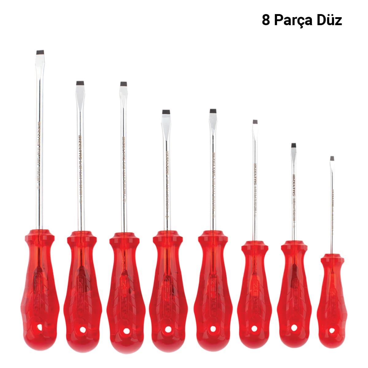 İZELTAŞ Kraft Seri Düz Tornavida Takımı 8 Parça