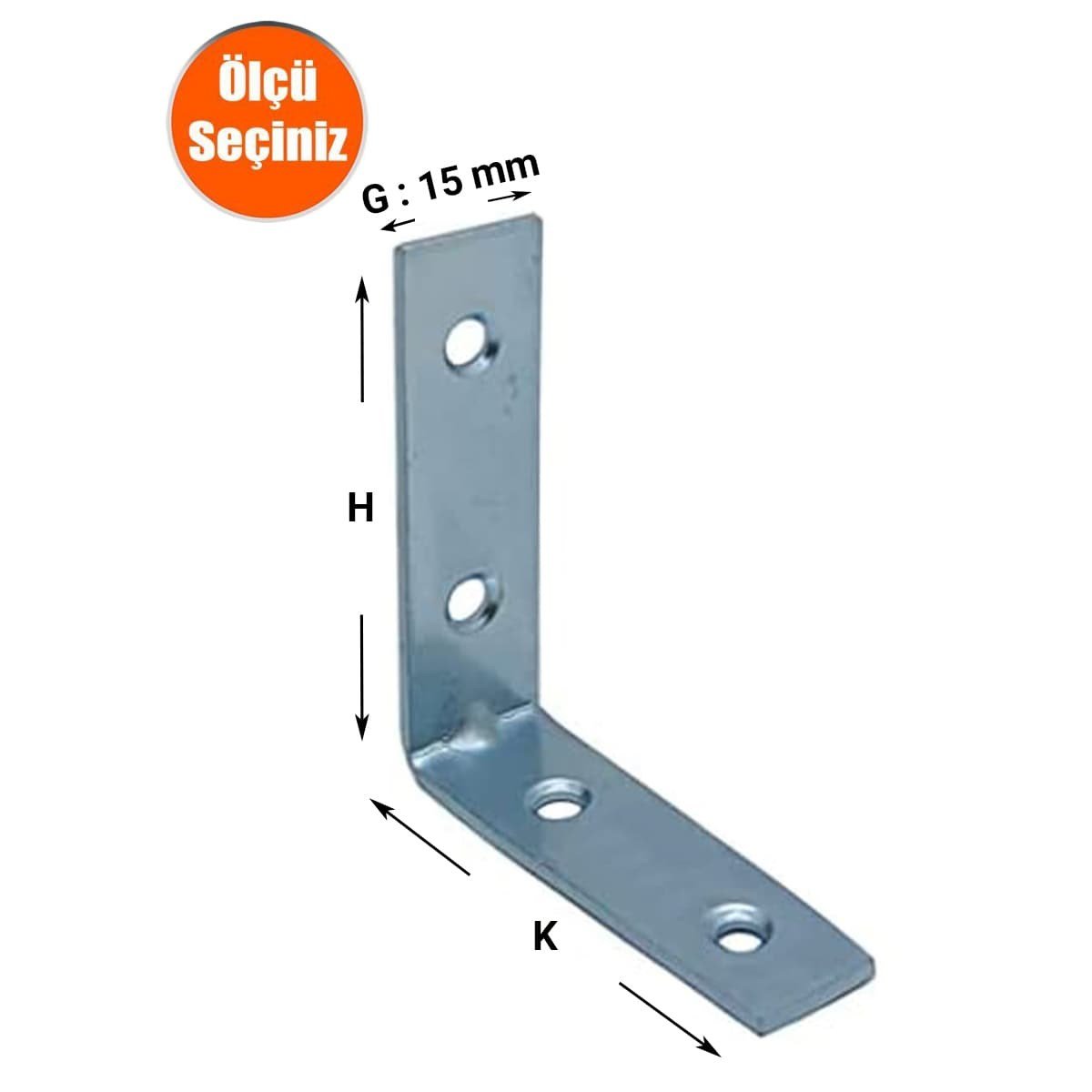 Metal L Gönye 15 mm
