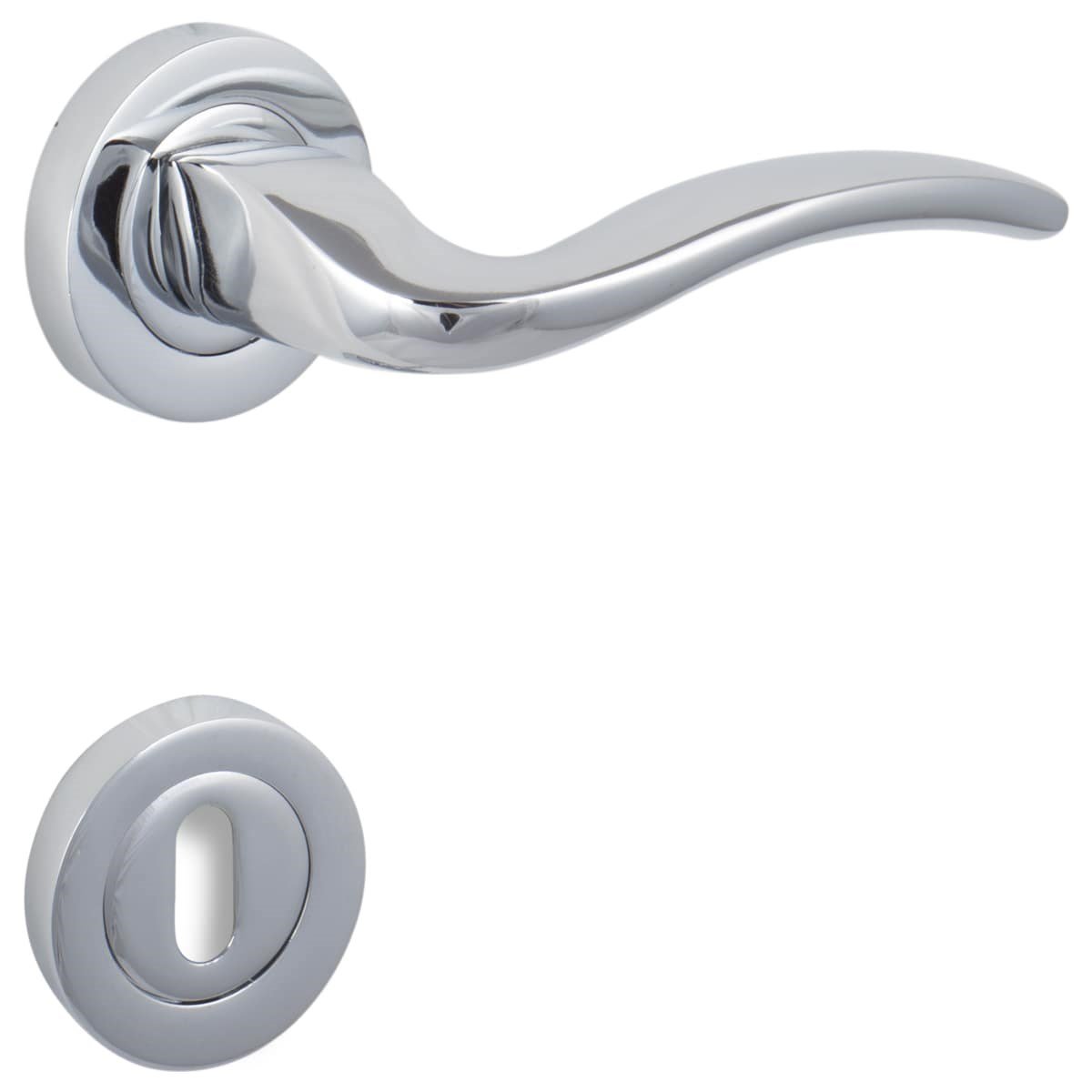 Özen Alm. Trim Yuvarlak Rozetli Kapı Kolu Krom