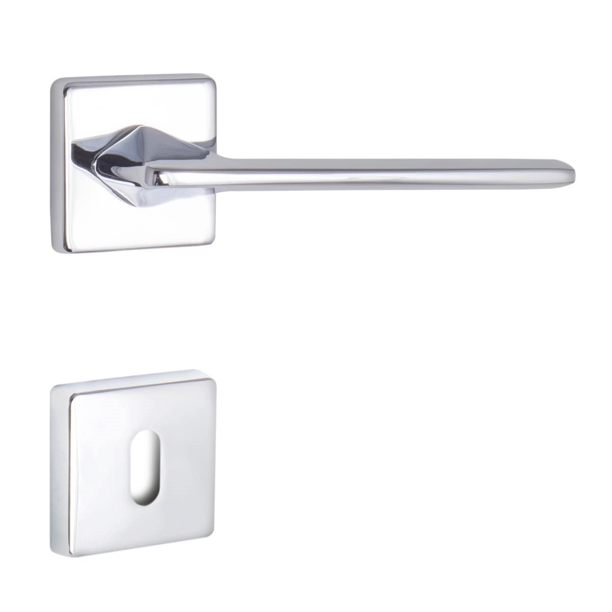 ÖZEN ZMK PRİZMA KARE ROZETLİ KAPI KOLU KROM