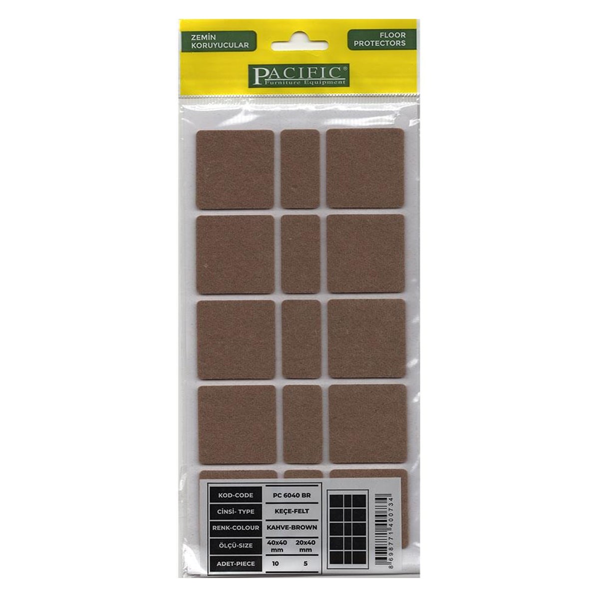 Pacıfıc Kahverengi Keçe-40*40/20*40 mm