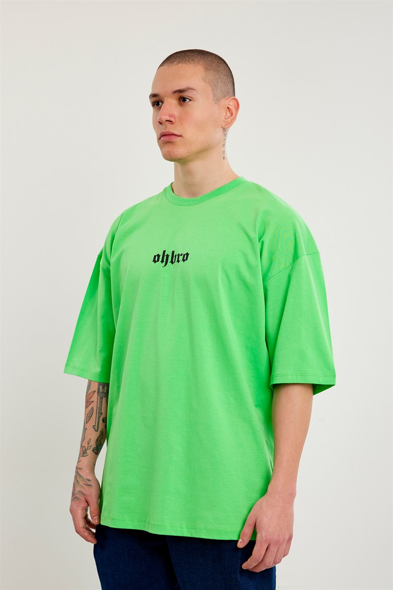 OHBRO Açık Yeşil Basic Oversize Tişört