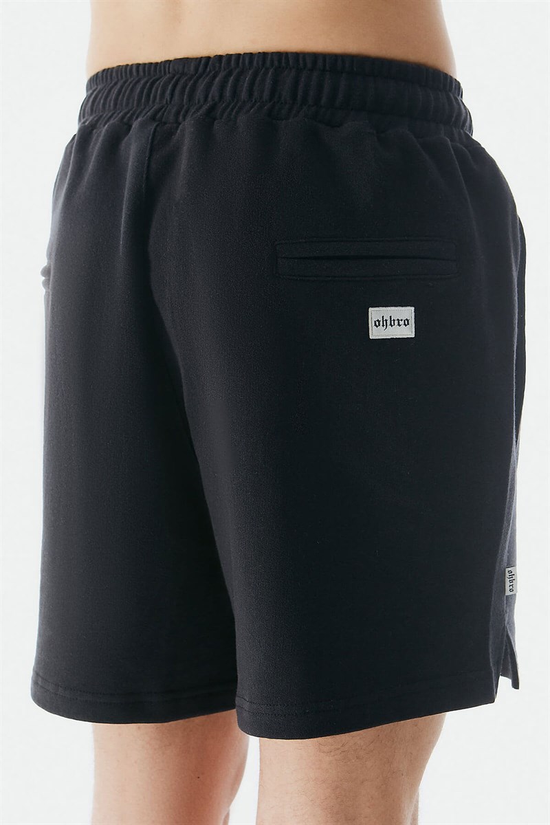 Sweat Şort Vintage Siyah