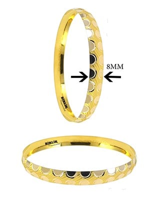 Benekli Model Hediyelik Takı Bileziği 8 MM OlukluBİLEKLİK-BİLEZİK