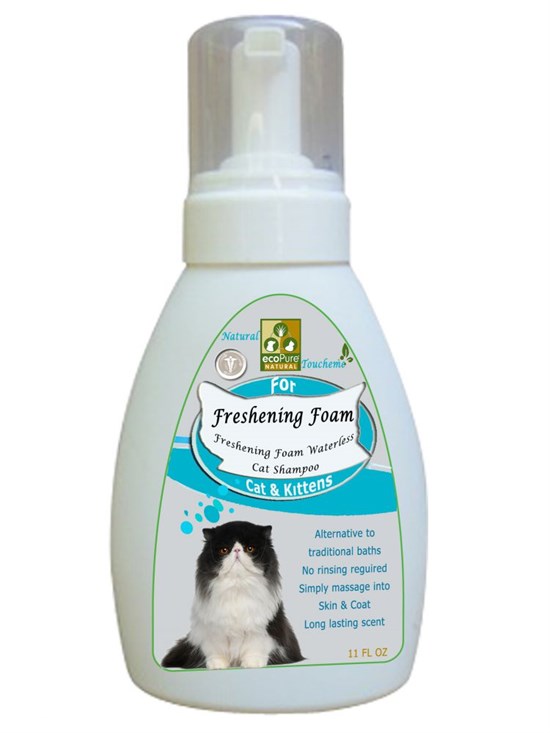 Kedi Köpük ŞampuanlarEcopure Kediler İçin Dermatolojik Temizleyici Köpük 11 oz