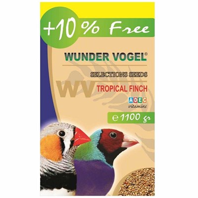 Tropikal Finch YemiWunder Vogel Selections Aromalı Tropikal Bülbül Yemi 1000 gr + 100 gr Bonus