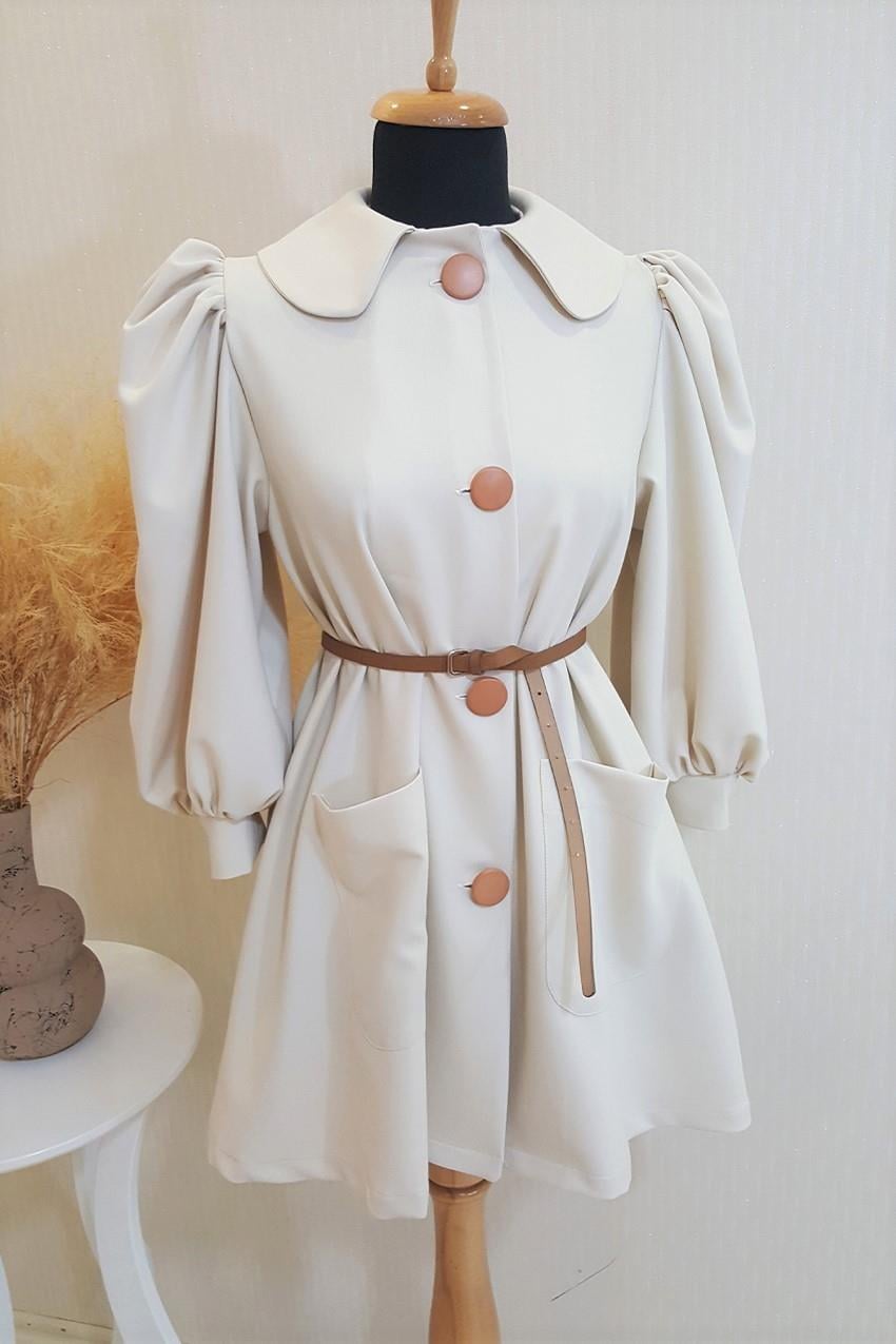 Krem Torba Cepli Vintage Ceket