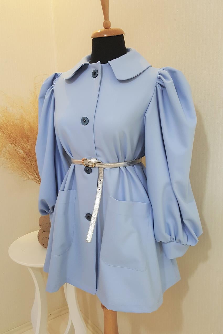 Bebe Mavisi Torba Cepli Vintage Ceket