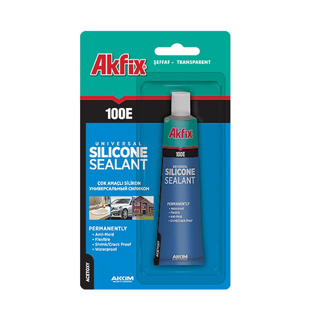 Akfix 100E Genel Amaçlı Tüp Silikon Şeffaf 50 Ml Tüp
