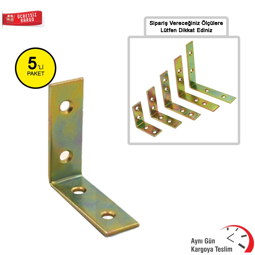 Masa Gönye Mobilya Dolap Köşe Bağlantı 15*25 Mm (5 Adet)