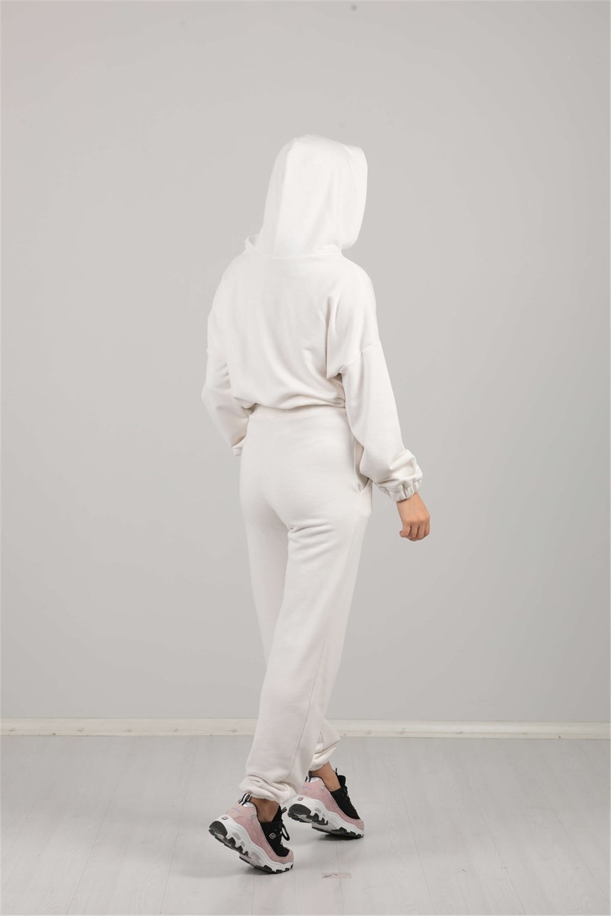 Double Breasted Collar Silvery Dress - White