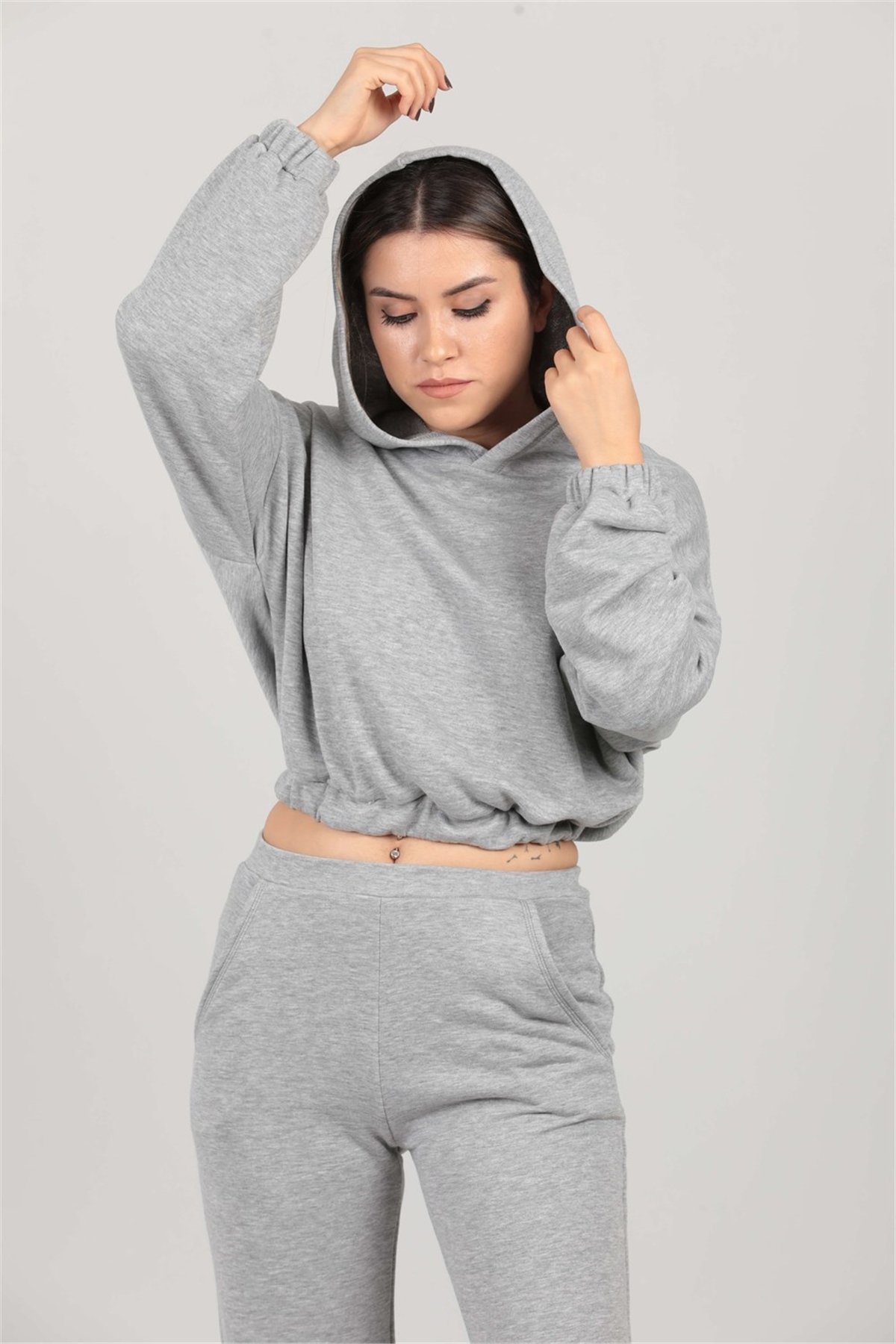 Double Breasted Collar Silvery Dress - Gray