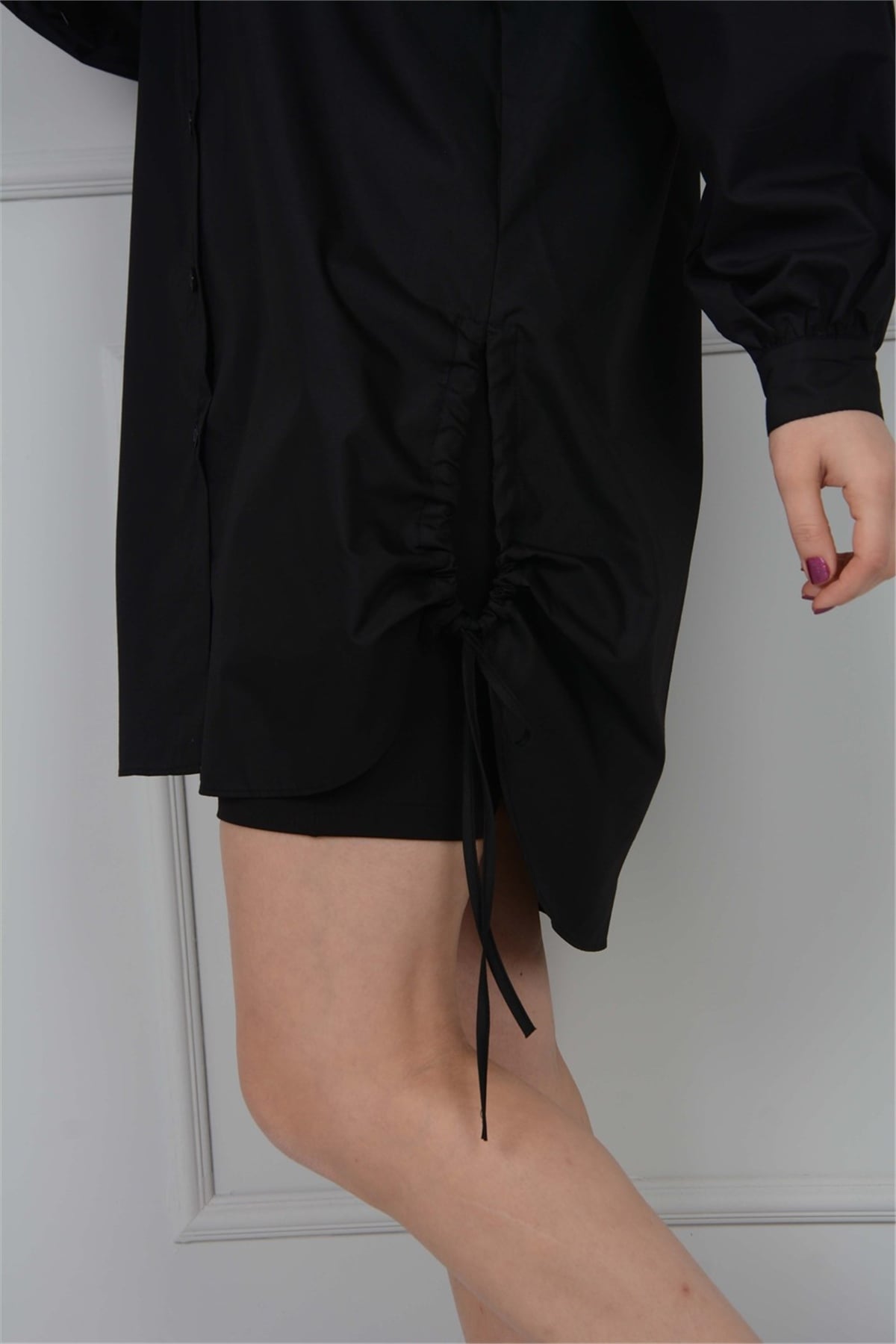 Ruffle Detailed Shirt - Black