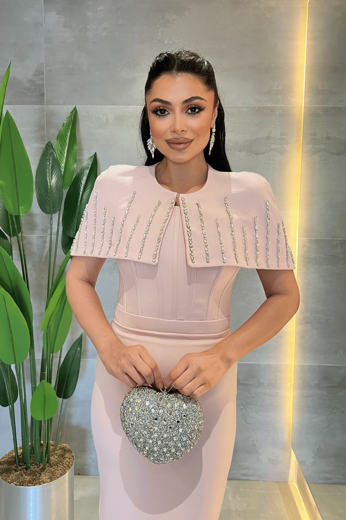 Double Kumaş Bolero Detaylı Kalem Elbise - PUDRA