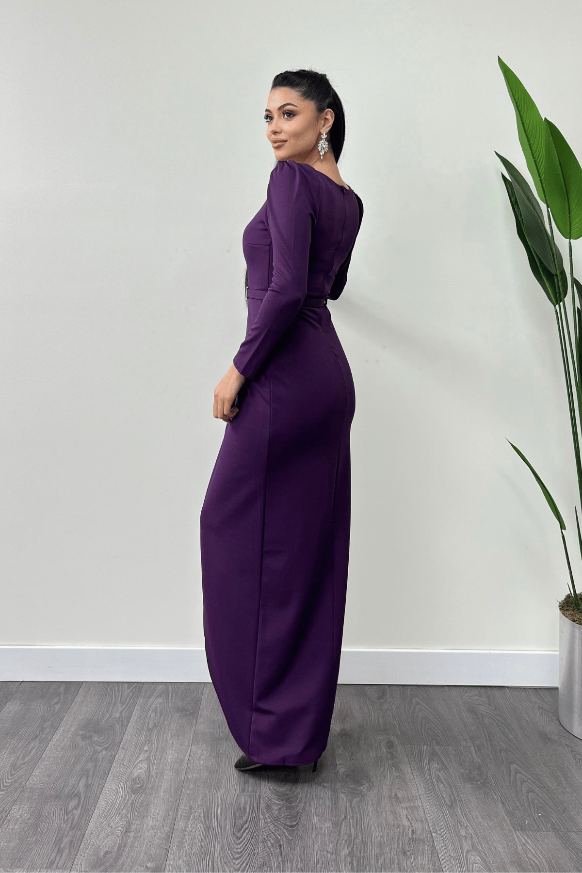 Pleat Detailed Dress - PURPLE