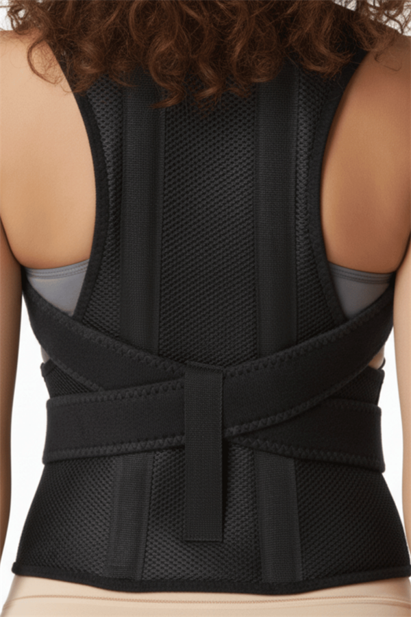 Ayarlanabilir Sırt Destekli Dik Duruş Korsesi - SİYAH