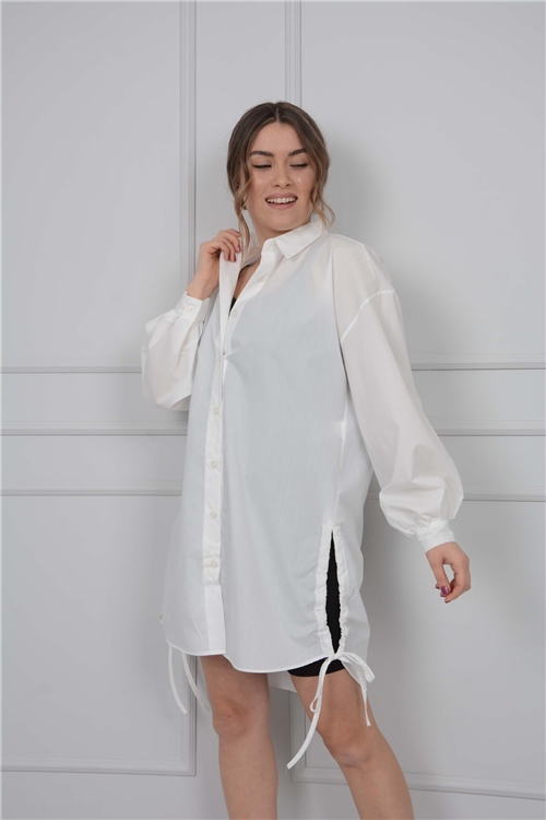 Ruffle Detailed Shirt - White