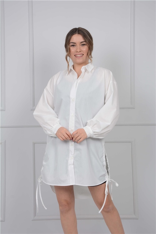 Ruffle Detailed Shirt - White