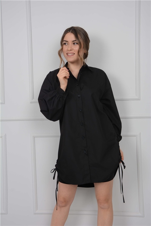 Ruffle Detailed Shirt - Black