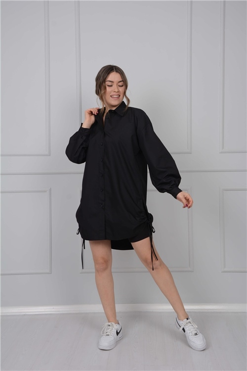 Ruffle Detailed Shirt - Black