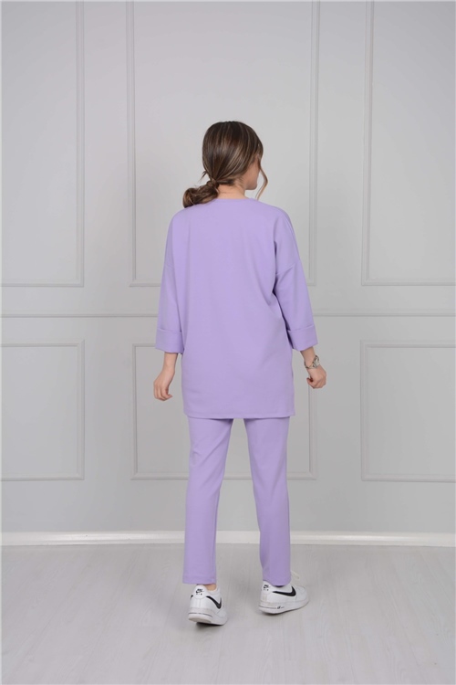 Crepe Fabric Double Suit - Lilac Color