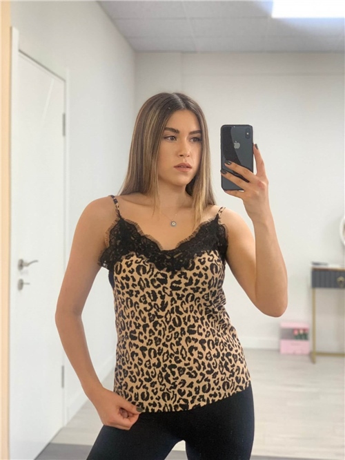 Crepe Fabric Leopard Blouise - 