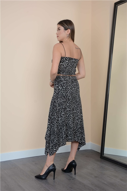 Double Suit with Crop - Black