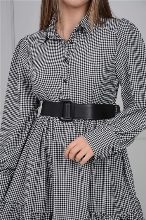 Plaid Dress - Black