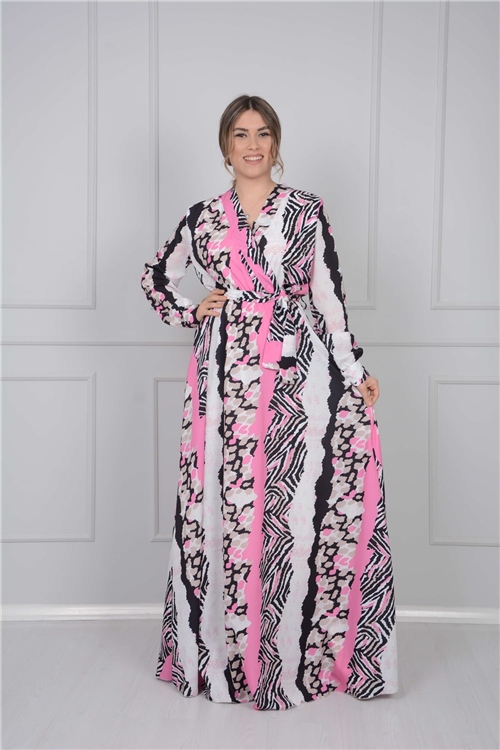 Jessica Fabric Figured Dress - Pink