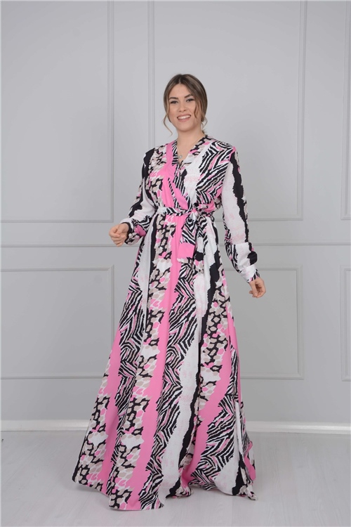 Jessica Fabric Figured Dress - Pink