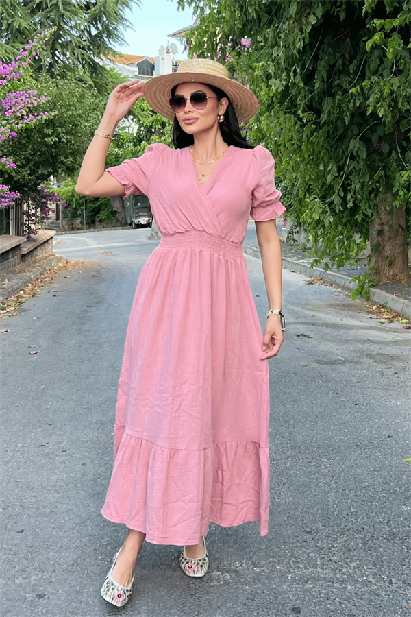 Müslin Kumaş Elbise - PUDRA