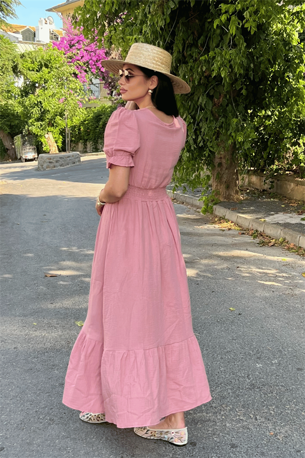 Müslin Kumaş Elbise - PUDRA