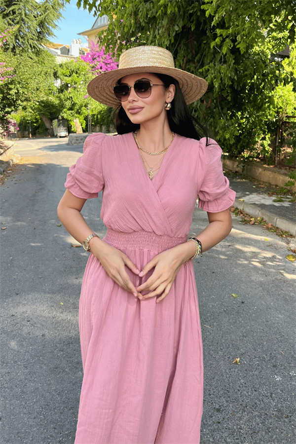 Müslin Kumaş Elbise - PUDRA